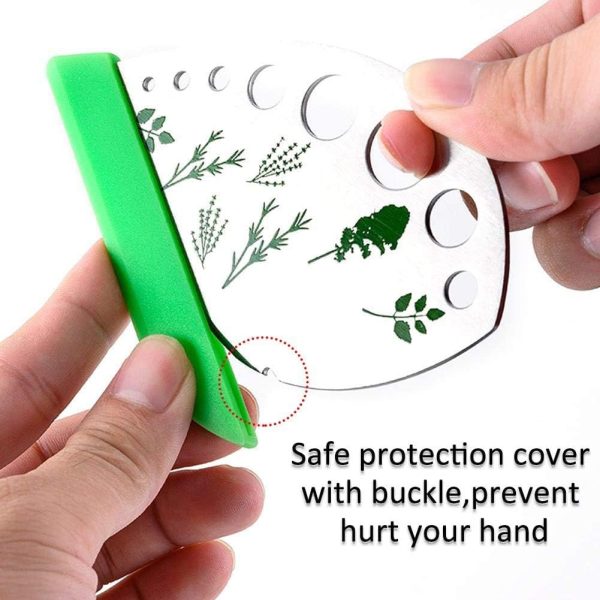 Herb Stripper, Jiaedge Green 9 holes Stainless Steel Kitchen Herbs Leaf Stripping Tool, Metal Herb Peeler for Kale, Collard Greens, Thyme, Basil, Rosemary Stripper - Image 2