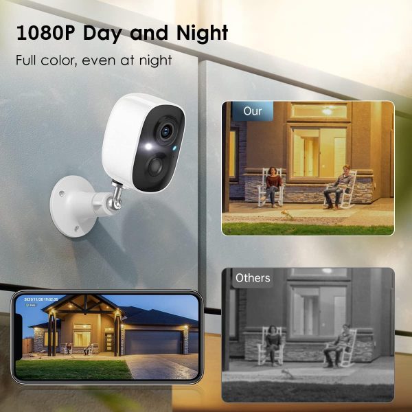 Security Camera Wireless Outdoor, 2-Way Talk Battery Powered Wi-Fi Cameras for Outside and Indoor 1080P Night Vision AI Motion Detection Spotlight Siren Alarm IP65 Weatherproof - Image 2