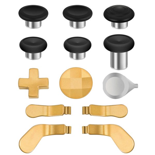 TNP Thumbsticks for Xbox Elite 2 Controller - Accessories Replacement Metal Mod Parts Thumbsticks, Paddles, D-Pads, Tool Compatible with Xbox One Elite Controller Series 2 Core, Gold