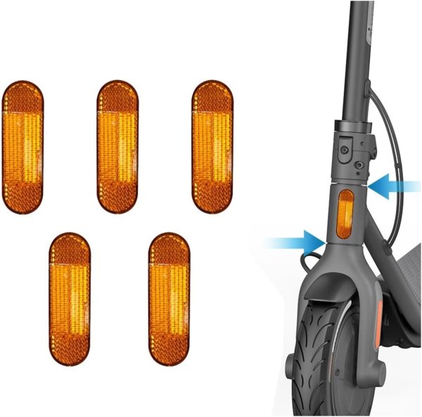 BBAUER ABS Electric Scooter Reflective Compatible with Ninebot F20 F30 F40 Front Tube Night Warning Safety Parts Compatible with Ninebot ES1 ES2 ES4 Reflector (Color : 3pcs Yellow) - Image 2