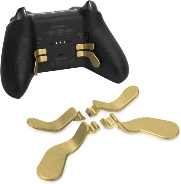 TOMSIN Xbox Elite Controller Series 2 & 1 Paddles,4 pcs Metal Stainless Steel Parts for Xbox One Elite 2 & 1 Controller,Xbox Controller Elite 2 Core Accessories(2 Medium & 2 Mini)(Gold) - Image 2