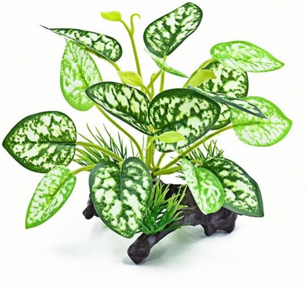 Reptile Artificial Plants, Terrarium Plants Decorations Supplies, Amphibian Habitat Hideout Tank Accessories, Rainforest Ground Plant