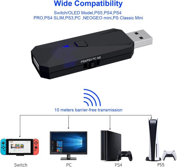 Controller Adapter Converter Compatible with PS5/PS4/PS3/Switch/PC,Makes PS-5/PS-4/Xbox/Switch Joy Con Controllers Compatible with Your Switch/PS5/PS4 Console - Image 3