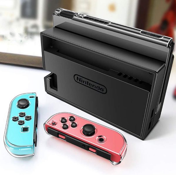 Switch games Accessories - Black Carry Case for Nintendo Switch Joy Con Covers Transparent Switch Hard Cover9H Tempered Glass Screen Protector - Image 3