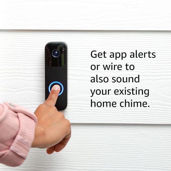 Blink Video Doorbell (newest model), Two-way audio, HD video, motion and chime app alerts and Alexa enabled — wired or wire-free (Black) - Image 4