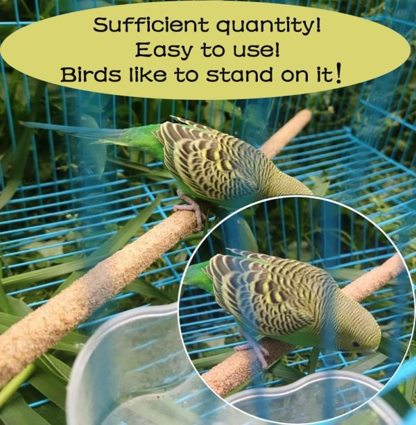 20Pcs Sand Perch Covers for Bird - 7.5" Bird Perchs Bird Stand Bird Cage Accessories Natural Wood Perch Platform Paw Grinding Stick for Parakeets, Lovebirds, Parrotlets, Canaries - Image 5