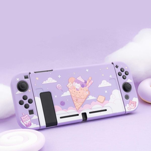 GeekShare Protective Case for Switch, Soft TPU Slim Case Cover Compatible with Nintendo Switch Console and Joy-Con (Ice Cream Cat) - Image 8