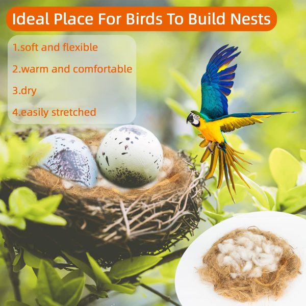 Sukh 2 Pack Bird Nesting Material - Bird Nests Bedding Hummingbird Nesting Material Mixing Canary Nesting Material Finch Nesting Material Parakeet Nesting Materials for Cage,Gardens,Tree Trunks (80G) - Image 3