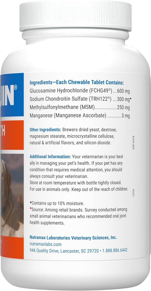 Nutramax Laboratories Cosequin Maximum Strength Joint Health Supplement for Dogs - With Glucosamine, Chondroitin, and MSM, 60 Chewable Tablets - Image 2