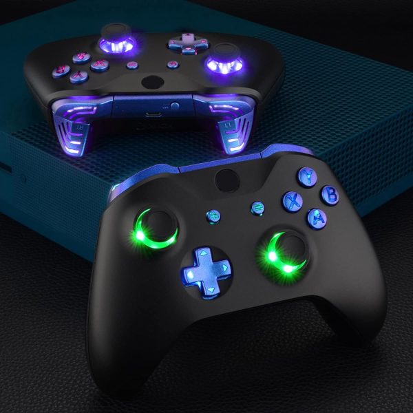 eXtremeRate Chameleon Classical Symbols Bumpers Triggers Dpad Thumbsticks Start Back ABXY Buttons Multi-Colors Luminated DTFS (DTF 2.0) LED Kit for Xbox One S/X Controller - Controller NOT Included - Image 5