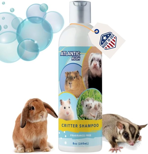 Critter Shampoo for Small Pets - 8oz Small Animal Fragrance Free Shampoo - Pet Shampoo for Small Critters Including Ferrets, Guinea Pigs, Rabbits, Hedgehogs, Hamsters & Sugar Gliders