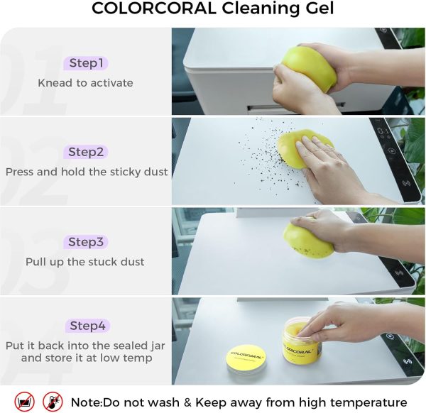 COLORCORAL Cleaning Gel Universal Dust Cleaner for PC Keyboard Cleaning Car Detailing Laptop Dusting Home and Office Electronics Cleaning Kit Computer Dust Remover from 160g - Image 7