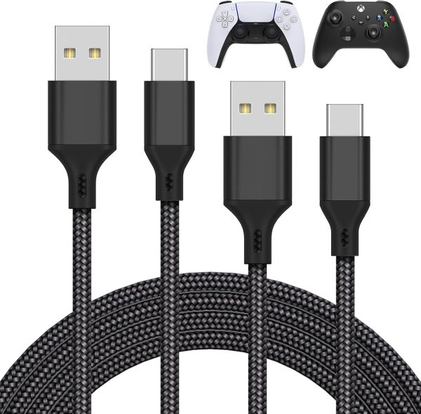 MENEEA 2 Pack 10FT Charger Charging Cable for PS5 Controller and Horizontal Stand for PS5 Console with 4-Port USB Hub - Image 2