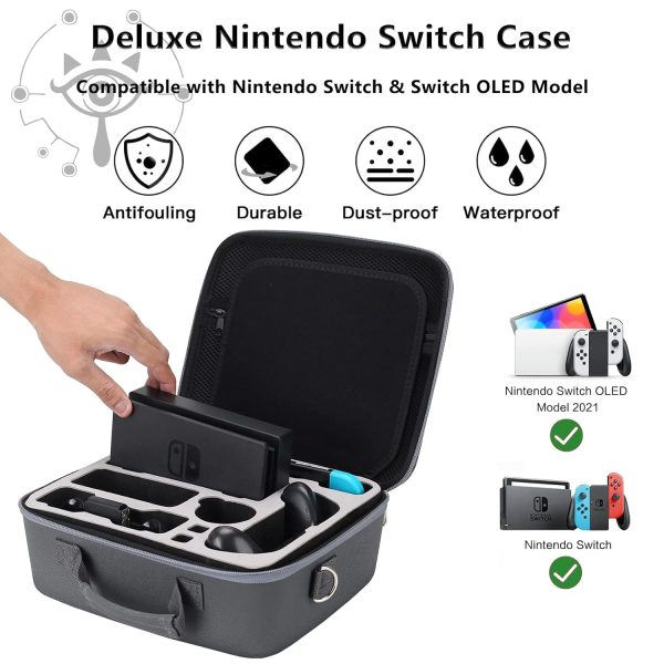 Zelda Carrying Case for Nintendo Switch / Switch OLED - Portable Hard Messenger Bag Travel Cases with Professionally Protective Interior for Nintendo Switch Console Pro Controller Accessories - Image 2