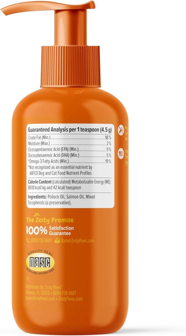 Wild Alaskan Salmon Oil Formula for Dogs & Cats - Omega 3 Skin & Coat Support - Liquid Food Supplement for Pets - Natural EPA + DHA Fatty Acids for Joint Function, Immune & Heart Health 8.5oz - Image 7