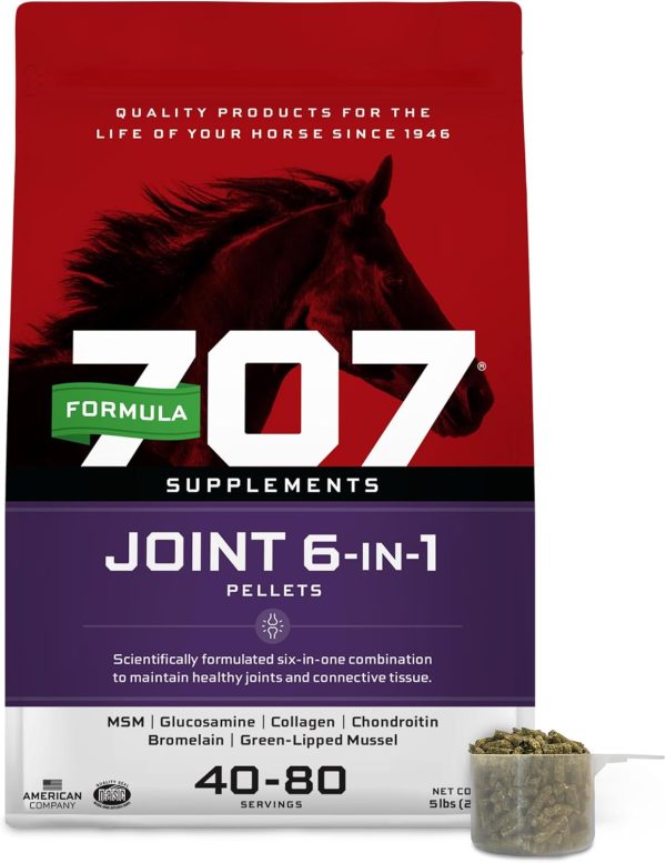 Formula 707 Joint 6in1 Equine Supplement 5 lb Bucket- Support for Joint Integrity and Inflammatory Response in Horses - Green-Lipped Mussel, MSM, Glucosamine, Chondroitin & Collagen