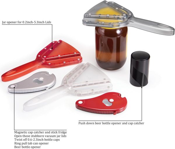 Jar Opener for Weak Hand & Seniors with Arthritis,Easy Twist Off Bottle Caps,Patent | Unique Kitchen Gadgets, Christmas Gifts for Elderly/Women/Men(Transparent) - Image 6