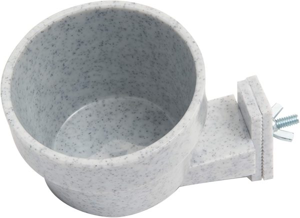 Lixit Quick Lock Removable Cage Bowls for Rabbits, Birds, Dogs, Cats, Gunea Pigs and Other Small Animals. (10oz, Granite)