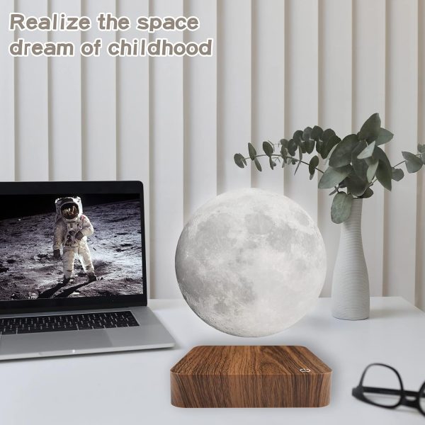 Levitating Moon Lamp, Magnetic Floating Moon Lamp Spinning Luna Night Light with 3 Color Modes, for Home Office Desk Decor, Bedroom Unique Lamps, Cool Tech Gadgets Gift for Women Kids - Image 6