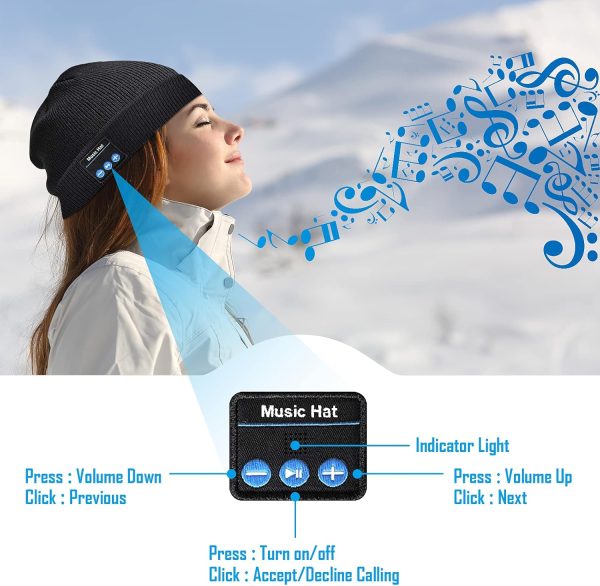 Gifts for Men, Stocking Stuffers for Adults Men LED Bluetooth Beanie Hat, Dad Mens Gifts for Christmas, Unique Gifts for Dad Him Husband Grandpa, Gifts for Men Who Have Everything Cool Gadgets for Men - Image 5