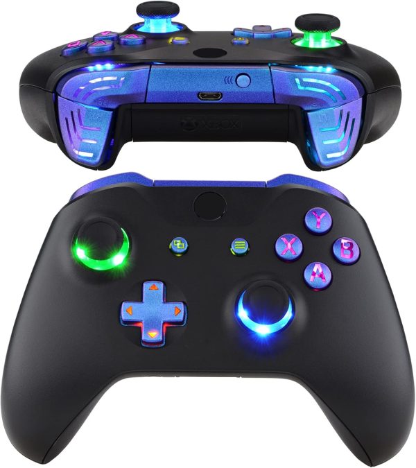 eXtremeRate Chameleon Classical Symbols Bumpers Triggers Dpad Thumbsticks Start Back ABXY Buttons Multi-Colors Luminated DTFS (DTF 2.0) LED Kit for Xbox One S/X Controller - Controller NOT Included - Image 9