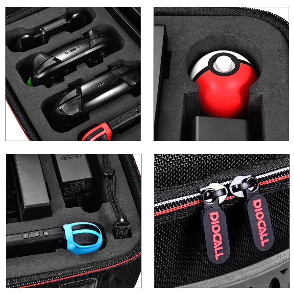 Diocall Deluxe Carrying Case Compatible with Nintendo Switch and Switch OLED 2021, Travel Bag Fit Switch Pro Controller - Image 3