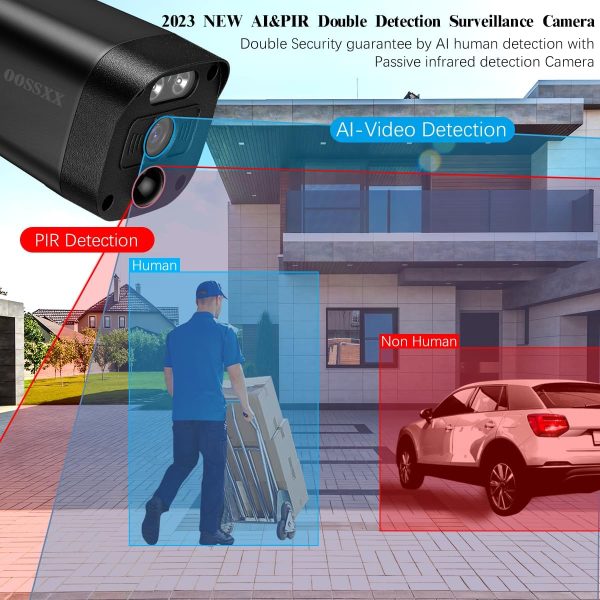 (5.5MP & PIR Detection) 2-Way Audio, Dual Antennas Security Wireless Camera System 3K 5.0MP 1944P Wireless Surveillance Outdoor WiFi Security Cameras - Image 6