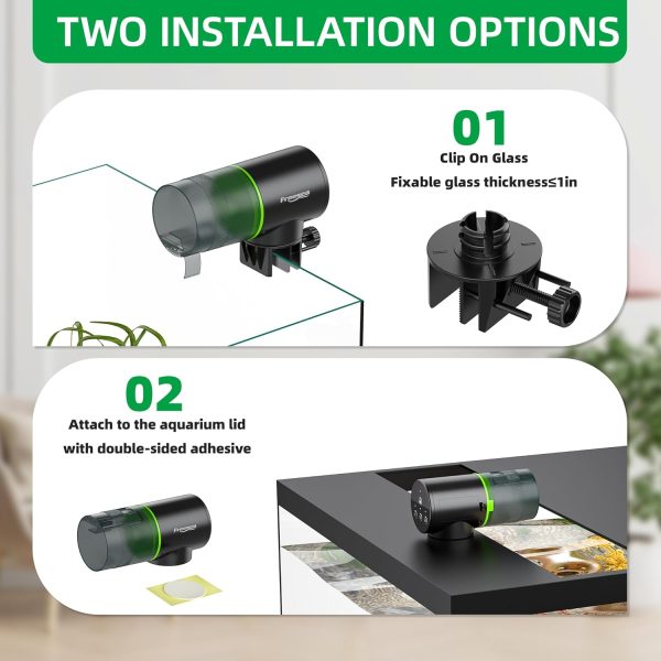 FREESEA Automatic Fish Feeder for Aquarium: Auto Fish Food Dispenser with Timer for Small Tank Betta Turtle - Battery Vacation Self Feeding for Flakes - Image 5