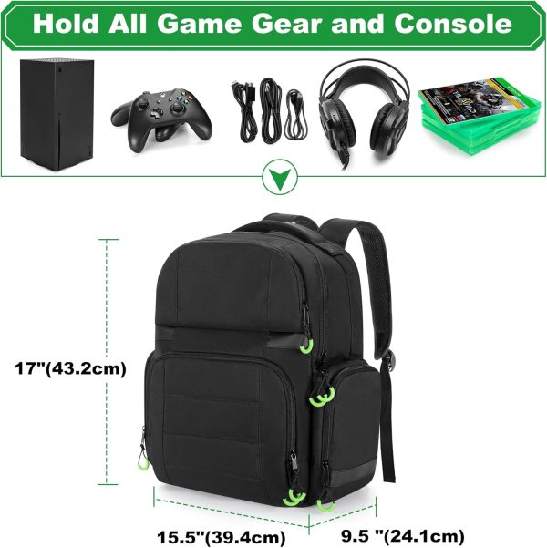 Carry Backpack Compatible with Xbox Series X/S Console, Travel Carrying Case with Separate Storage Room for Console, Headset, Controllers, Multiple Pockets for Gaming Accessories(Patent Design) - Image 6