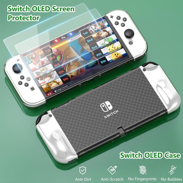 HSTOP Switch OLED Accessories Bundle 27 in 1 for Nintendo Switch OLED, Upgraded 2024 OLED Accessories Kit with OLED Protective Case, Carrying Case, OLED Screen Protector & More, White - Image 4