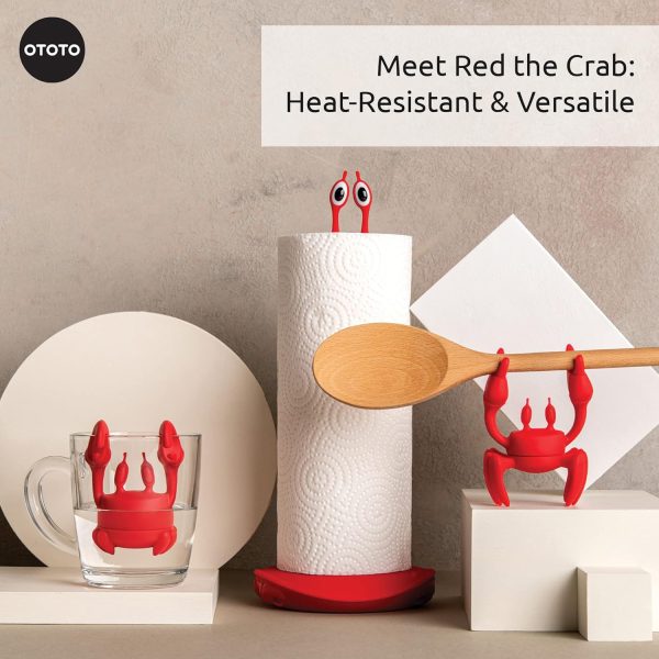 OTOTO Red the Crab Silicone Utensil Rest - Kitchen Gifts, Silicone Spoon Rest for Stove Top - Heat-Resistant, Funny Kitchen Gifts, Cooking Gifts - Non-Slip Spoon Holder Stove Organizer, Steam Releaser - Image 5