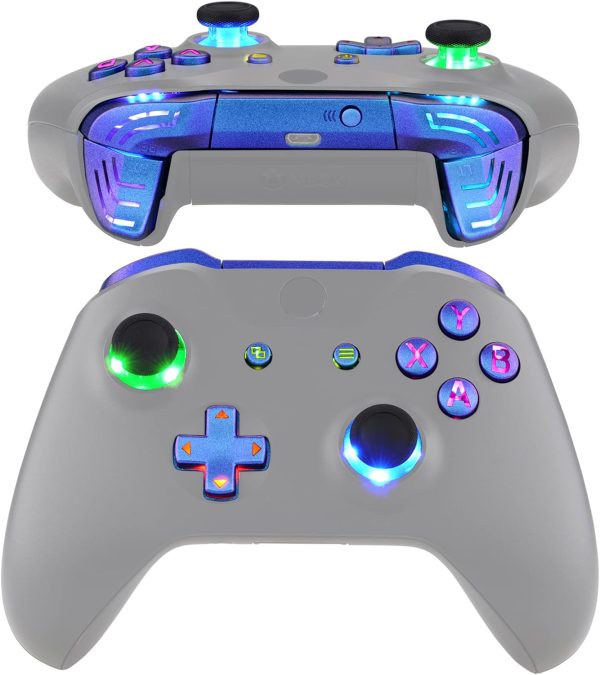 eXtremeRate Chameleon Classical Symbols Bumpers Triggers Dpad Thumbsticks Start Back ABXY Buttons Multi-Colors Luminated DTFS (DTF 2.0) LED Kit for Xbox One S/X Controller - Controller NOT Included