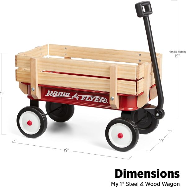 Radio Flyer My 1st Steel & Wood Toy Wagon with Teddy Bear, 19" Long Toy Wagon for Kids 1.5+ - Image 4