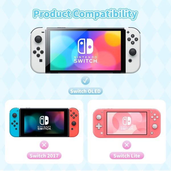 Switch Protective Case for Switch OLED,Kawaii Cartoon Protective Shell,Hard PC Slim Cover Case Compatible with Nintendo Switch OLED Console and Joy Con - Image 2