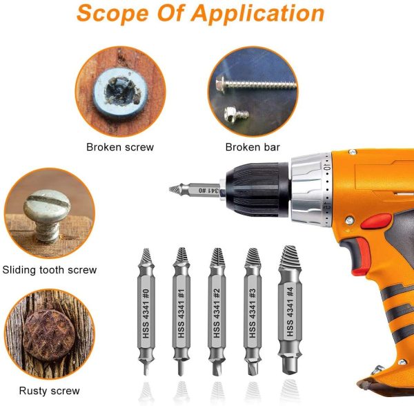 Gifts for Men,Damaged Screw Extractor Set-Christmas Stocking Stuffers for Adults Men Him,Mens Gifts,Husband,Stripped Screws Nuts & Bolts Drill Bit Tools for Easy Removal of Rusty Broken Hardware Gifts - Image 5