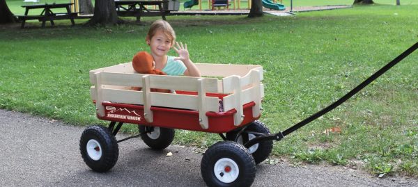 Duncan Mountain Wagon - Pull-Along Wagon for Kids with Wooden Panels, All Terrain Tires, Wide Grip Handle, Wide Wheel Base Red 41” x 22” x 38.5” - Image 7