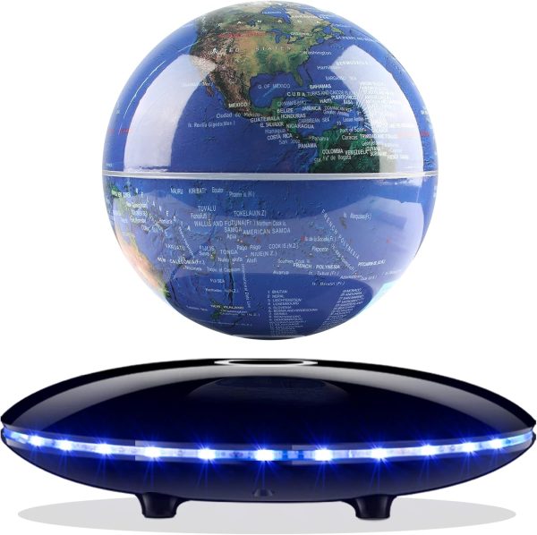 Levitating Globe,Cool Gadgets Magnetic Globes Floating Globe World Map Office Decor with LED Light Base,Cool Tech Gift for Men Father Boys Boss