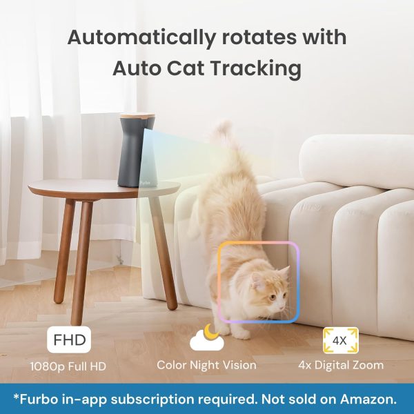 Furbo 360° Cat Camera + Nanny Bundle: Home Security & Cat Safety Alerts, Rotating Pet Treat Dispenser Camera with Speaker, Smart Home Indoor Cam w Phone App (Additional Subscription Required at Setup) - Image 3