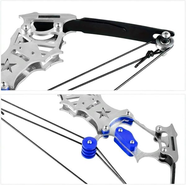 Mini Archery Bow Set Right Hand Mini Compound Bow Mini Hunting Bow Metal Material Catapult RH/LH for Hunting Shooting Practice Archery Entertainment Fun - Image 7