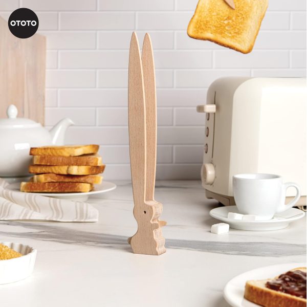 OTOTO Bernie Bunny Toaster Tongs - Rabbit Toast Tongs, Wooden Tongs for Toaster, Wooden Toaster Tongs, Kitchen Tongs - Multipurpose Mini Tongs for Appetizers, Wood Utensils & Cute Kitchen Gadgets - Image 7