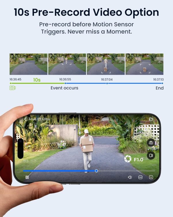 REOLINK Altas PT Ultra - 4K Continuous Recording Security Cameras Wireless Outdoor, First 10s Pre-Record Option in Home Battery Camera, 500 Days Battery Life, ColorX Night Vision, Home Hub Compatible - Image 3