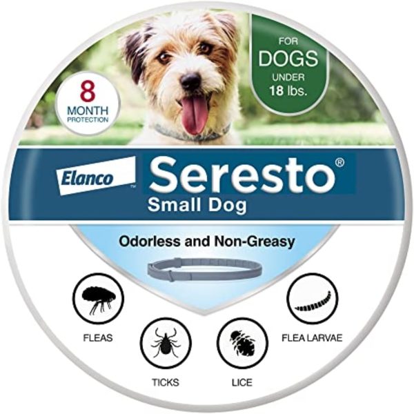 Seresto Small Dog Vet-Recommended Flea & Tick Treatment & Prevention Collar for Dogs Under 18 lbs. | 8 Months Protection