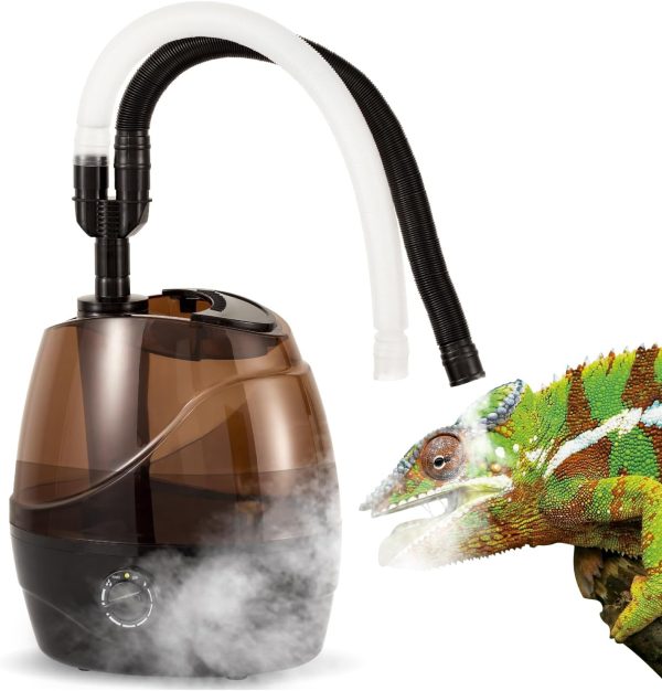 OIIBO Reptile Humidifier Fogger, 2.2L Terrarium Humidifiers with Double Extension Tube Pet Supplies Automatic Reptile Misting System Ideal for Reptiles Amphibians Herps Vivarium