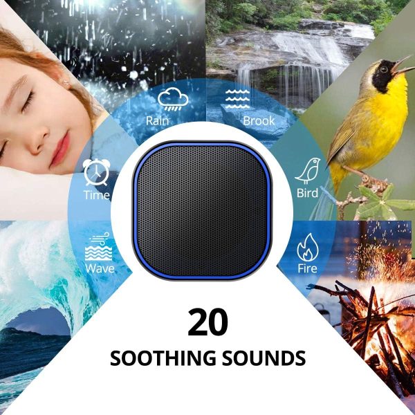 Magicteam Sound Machine White Noise Machine with 20 Non Looping Natural Soothing Sounds Memory Function 32 Levels of Volume Powered by AC or USB and Sleep Sound Timer Therapy for Baby Kids Adults - Image 2