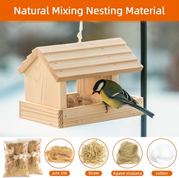 Sukh 2 Pack Bird Nesting Material - Bird Nests Bedding Hummingbird Nesting Material Mixing Canary Nesting Material Finch Nesting Material Parakeet Nesting Materials for Cage,Gardens,Tree Trunks (80G) - Image 2