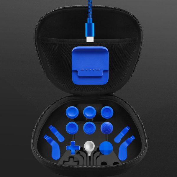 Vanpark Complete Component Pack for Xbox Elite Controller Series 2 Core，Accessories Include 1 Carrying Case, 1 Charging Dock&Cable, Metal 6 Joysticks, 4 Paddles, 2 D-Pads, 1 Adjustment Tool(Blue) - Image 2