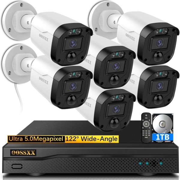 (Full HD 5MP Definition) Wired Security Camera System Outdoor Home Video Surveillance Cameras CCTV Camera Security System Outside Surveillance Video Equipment Indoor