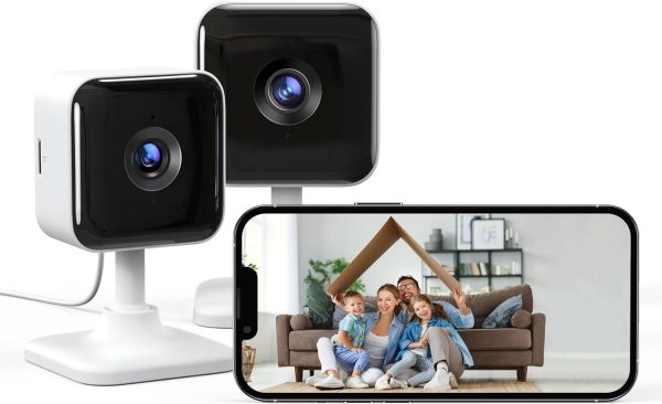 GNCC Indoor Security Camera, 2 Packs 1080P Camera for Home Security Wi-Fi Camera, Motion/Sound Detection, Night Vision, 2-Way Audio, Real-Time Alert, Cloud & SD Card Storage, 2.4G WiFi Only