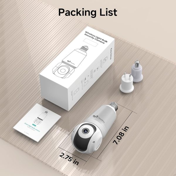 2K Light Bulb Security Camera Outdoor, 5G&2.4G WiFi Wireless Cameras for Home Security with Adjustable LED Lights, IPX6 Waterproof, 360° Motion Tracking and AI Human Detection -1 Pack - Image 8