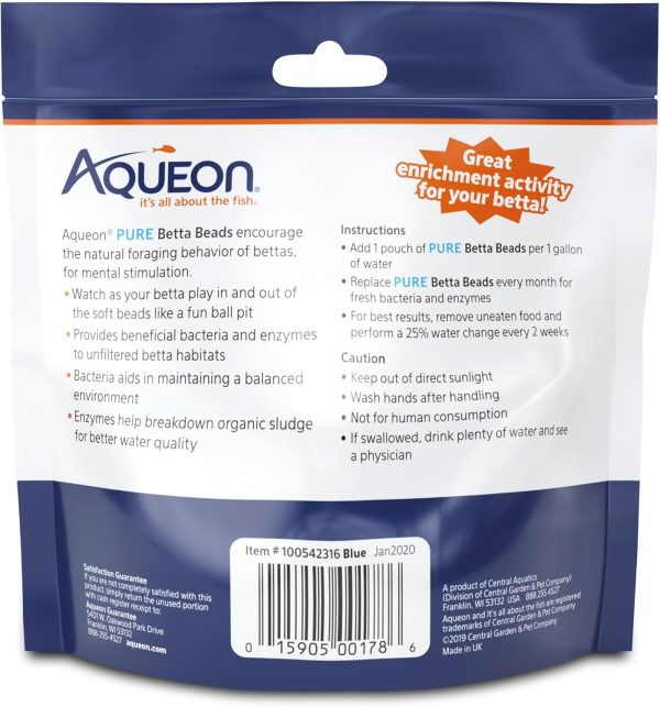 Aqueon PURE Betta Beads, Water Care for Unfiltered Aquariums, Maintains Clear Water and Helps Breakdown Organic Sludge, Blue - Image 8